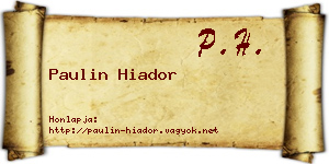 Paulin Hiador névjegykártya